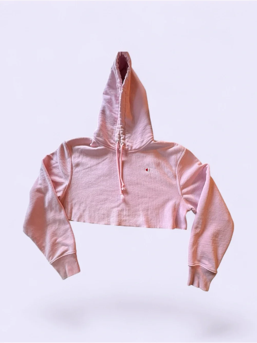 Champion Light Pink Cropped Hoodie with Hood. Ladies small - Picture 2 of 6